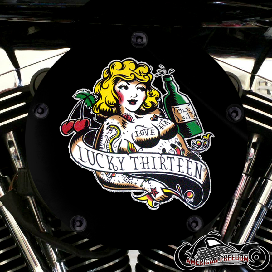 Harley Davidson High Flow Air Cleaner Cover - Love Hate Lucky 13